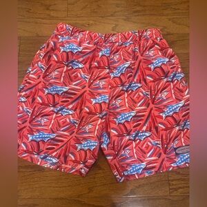 Men's Red Patterned Vineyard Vines Swim Shorts
